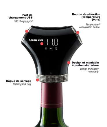 Bouchon verseur + Bouchon vide air (conservation du vin)